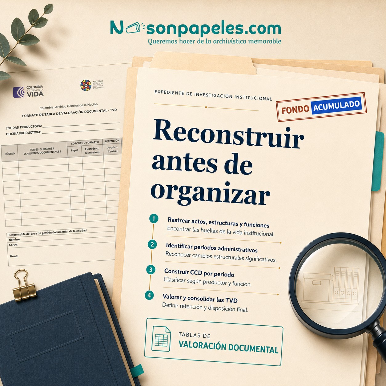 Imagen del seminario web sobre Tablas de Valoración Documental